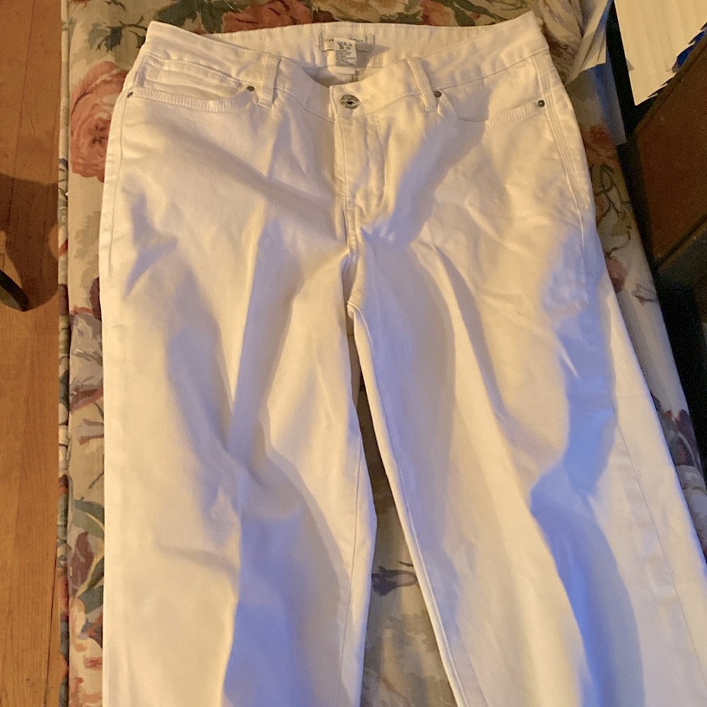 CHRISTOPHER BLUE (Stretch) Off White Jeans (Sz: 8)